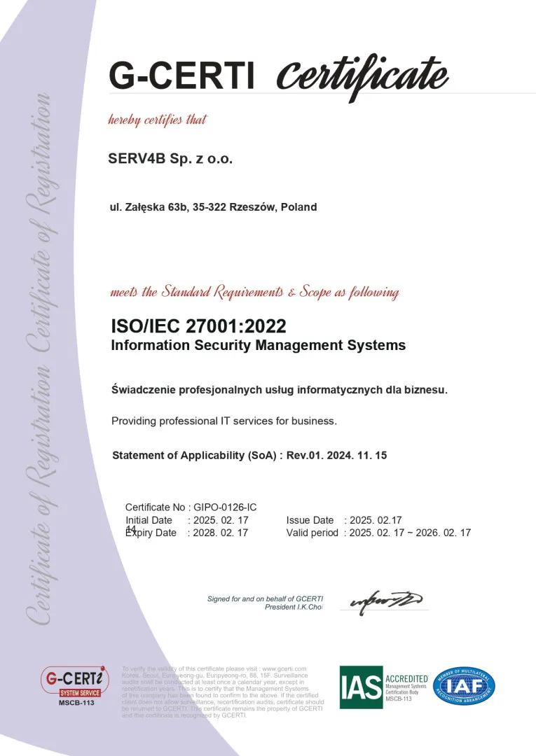 ISO/IEC 27001:2022 Zapewniamy bezpieczeństwo!!!